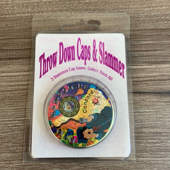 Vintage Hot Shots Throw Down Cap Metal Slammer Pog Pogs 90s rare halographic - Picture 5 of 5